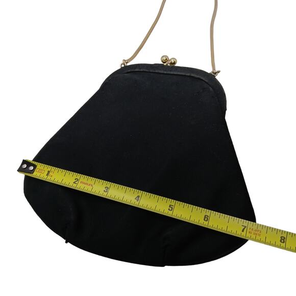 Vintage Mini Purse Black Gold Chain and Hardware - Picture 13 of 14
